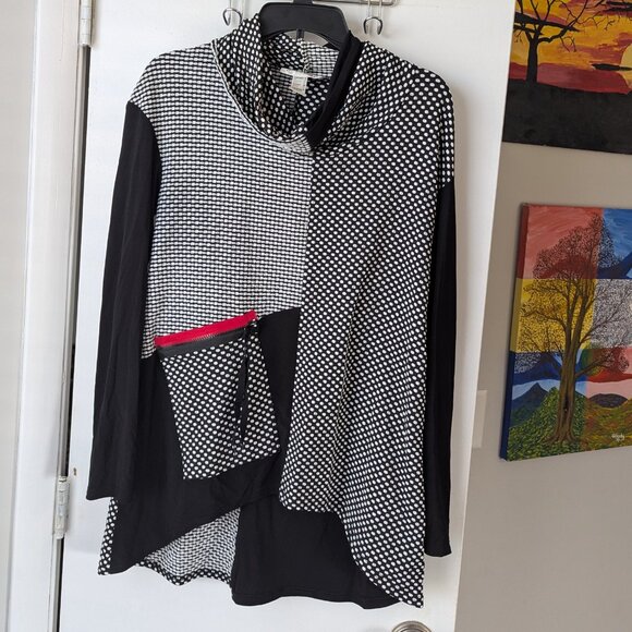Joseph Ribkoff Tops - Joseph Ribkoff Geometric Abstract Cowl Neck Tunic Size 8